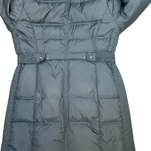 Larry Levine Goose Down Puffer Coat Womens Size 0X Plus Black Hood Faux Fur - Picture 2 of 8